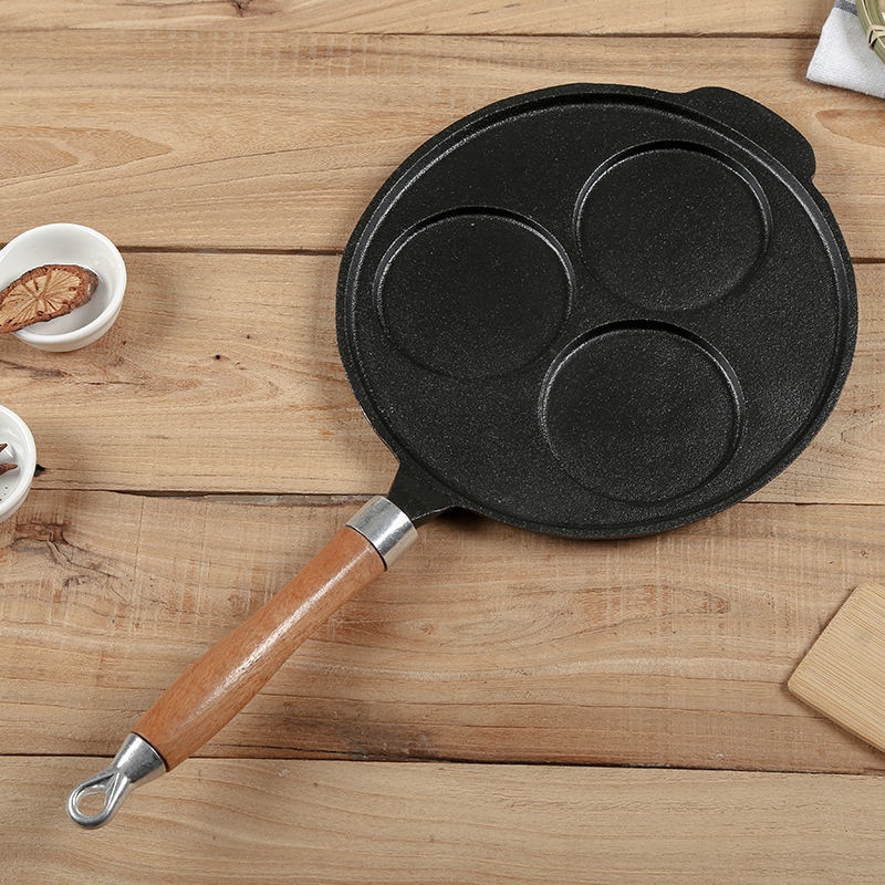 Støbejerns æg dumpling gryde pande bradepande non-stick æg dumpling skimmel form ubelagt æg dumpling artefakt for at lave æg dumpling