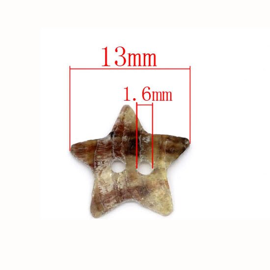 50 stks 13mm 2 Gaten Parelmoer Star Shell Naaien Knoppen Scrapbooking Knopf Bouton DIY Kleding Accessoires