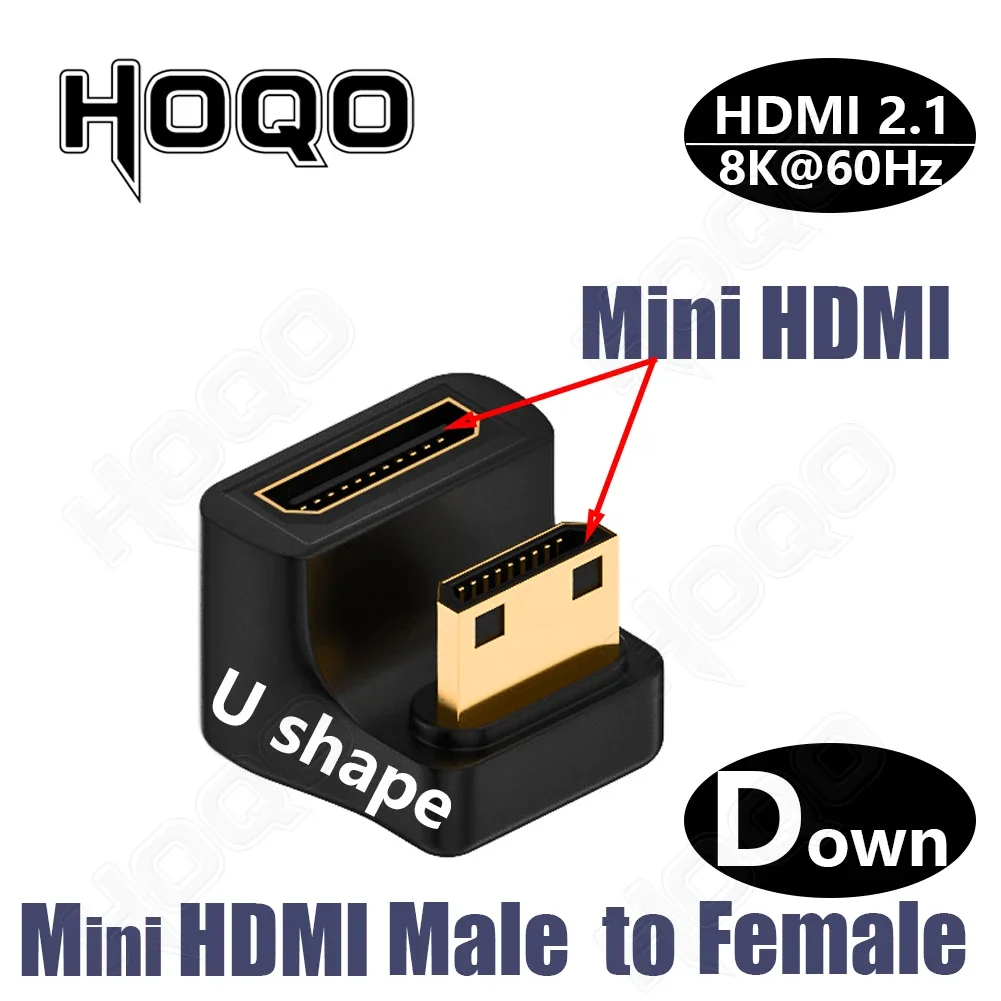 Hdmi Adapter 8K 4K 90 Graden @ 120Hz 270 Graden Hdtv Schuine Adapter 360 180 Graden Micro Mini Hdmi Naar Hdmi U Vorm Converter
