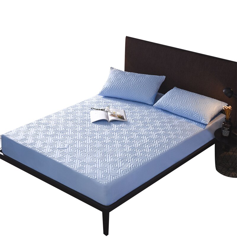Zes Zijden All Inclusive Gewatteerde Matrashoes Zachte Vezel Topper Pad Vlakte Effen Kleur Bed Matras Protector Anti Dust mijt: 03 / 180x200cm