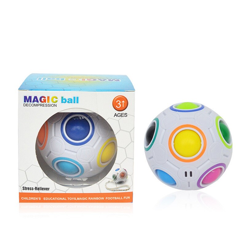 Heißesten 7CM Magic Star ball Regenbogen Ball Fußball Cube Dekompression Finger Spielzeug Kinder Erwachsene Weihnachten