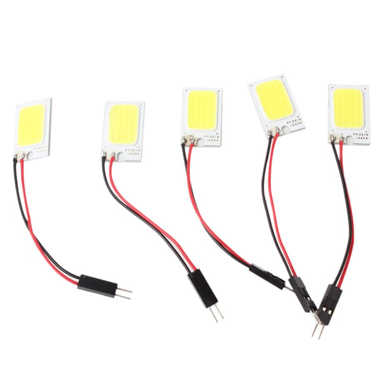 5 Stuks Led Cob Lampen Festoen Dc 12V Wit T10 Cob Led Light Car Auto Voertuig Plaat Interieur Reading lampen Lichten