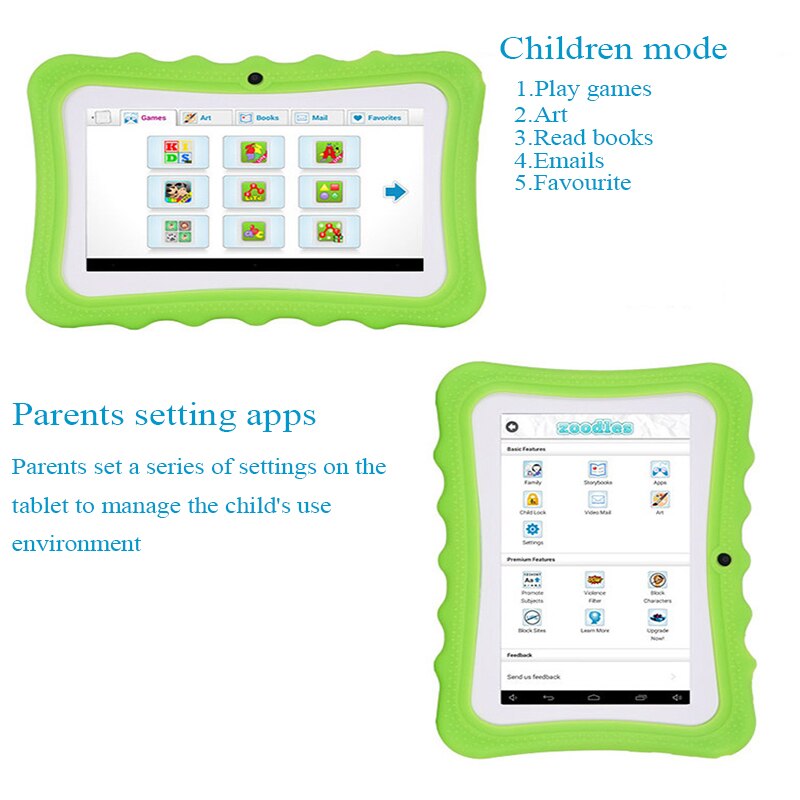 Touch kids Tablet 7 Inch Kids Learning Wifi Tablet Quad Core Education Android 4.4 8GB Dual PC Tablets for Children