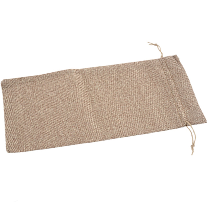 50Pcs Jute Wine Bags, 14 X 6 1/4 Inches Hessian Wine Bottle Bags With Drawstring