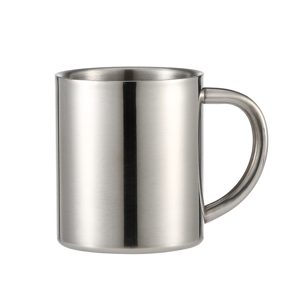 stainless steel coffee cup double anti-scalding mug beer mug single layer large cold drink juice cup household water cup: Default Title