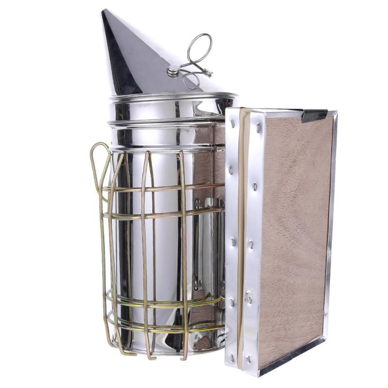 1 Pc Beekeeping Tool Stainless Steel Bee Hive Smoker Galvanized Iron With Heat Shield Protection Beekeeping Equipment