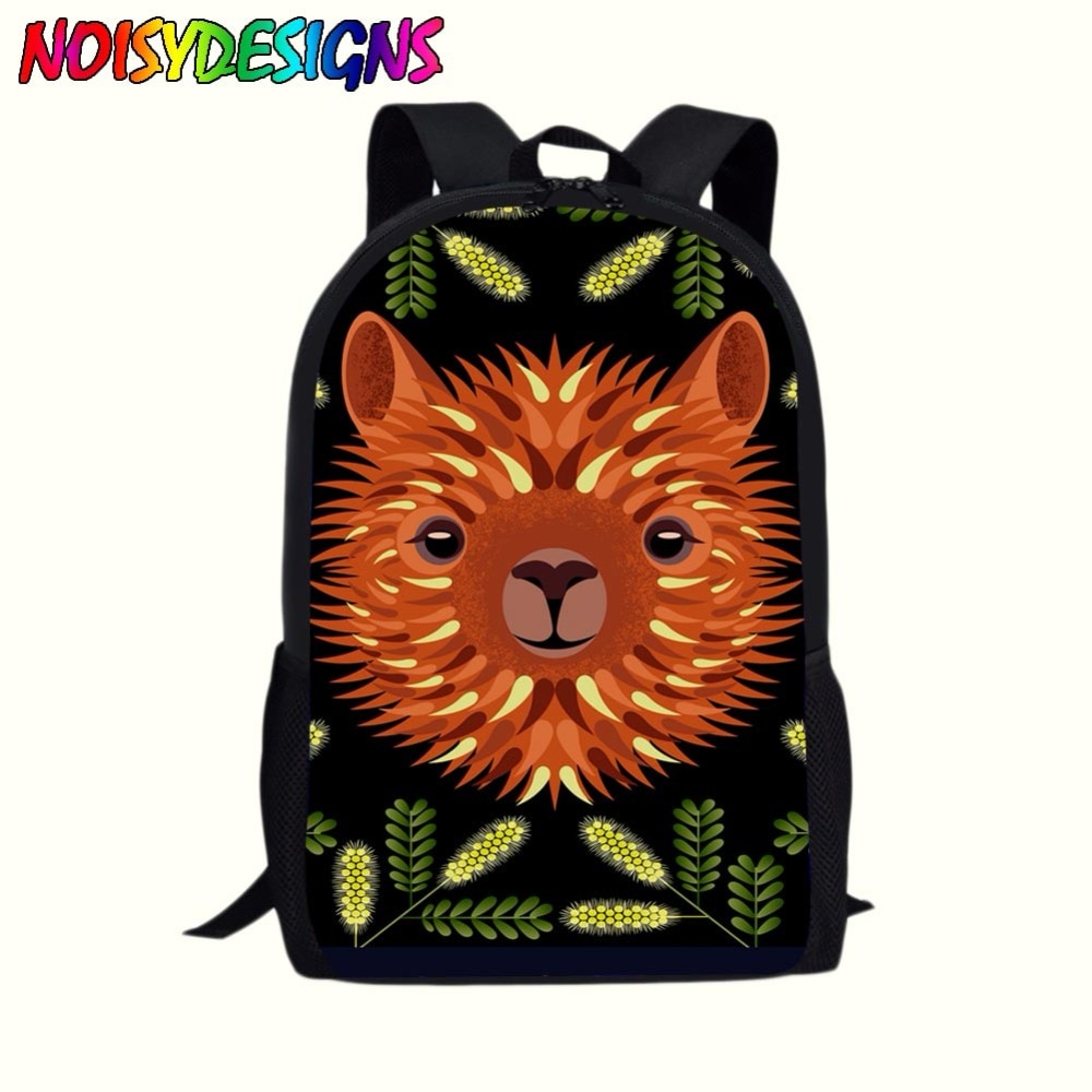 Student Llama Backpack Graphic Backpack School Alpaca Book Travel Shoulder Bag Llama Toy Bags Llamas Fortnit Stuffed Bag