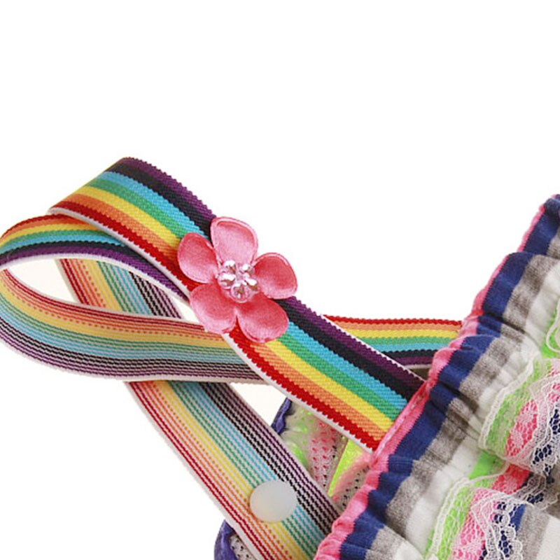 Culotte physiologique arc-en-ciel pour chiens, sous-vêtement respirant en coton, protection pour animaux De compagnie