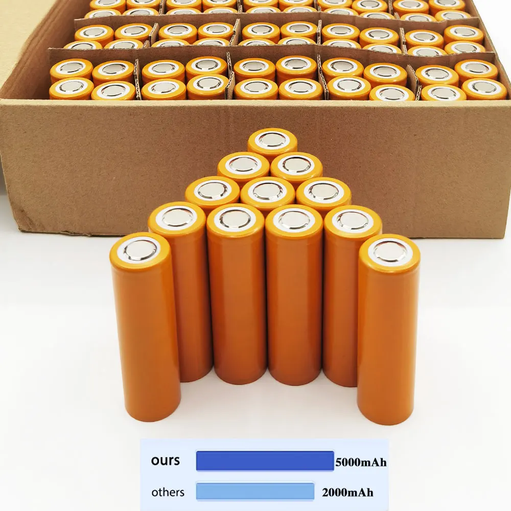 Batería de iones de litio recargable de 3,7 V -21700 Batería de iones de litio de 5000 mAh para iluminación solar, baterías y linternas