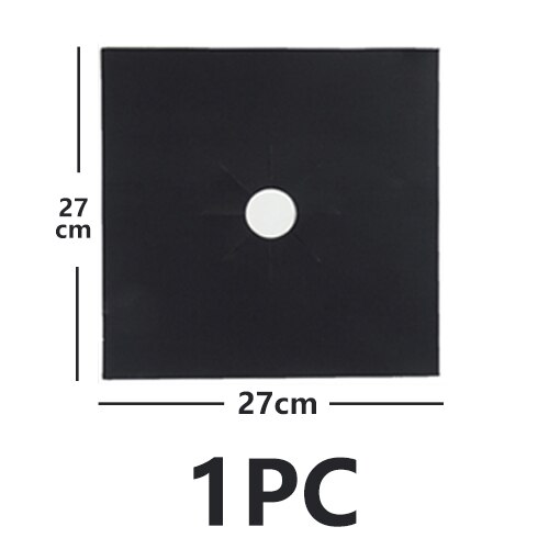 1/2 / 4PCS Reusable PTFE Range Hood Stove Burner Pad Temperature Anti-fouling Anti-oil Pad Lining Plate Cleaning Kitchen Tool: Black 1pc