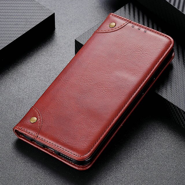 Für OPPO Realme 5 Pro Fall Luxus Wallet Magnetic Flip-Cover für Funda Realme Q Fall Realme5 Echt Mich 5Pro realme 5 Abdeckung RealmeQ: For Realme 5 / Brown