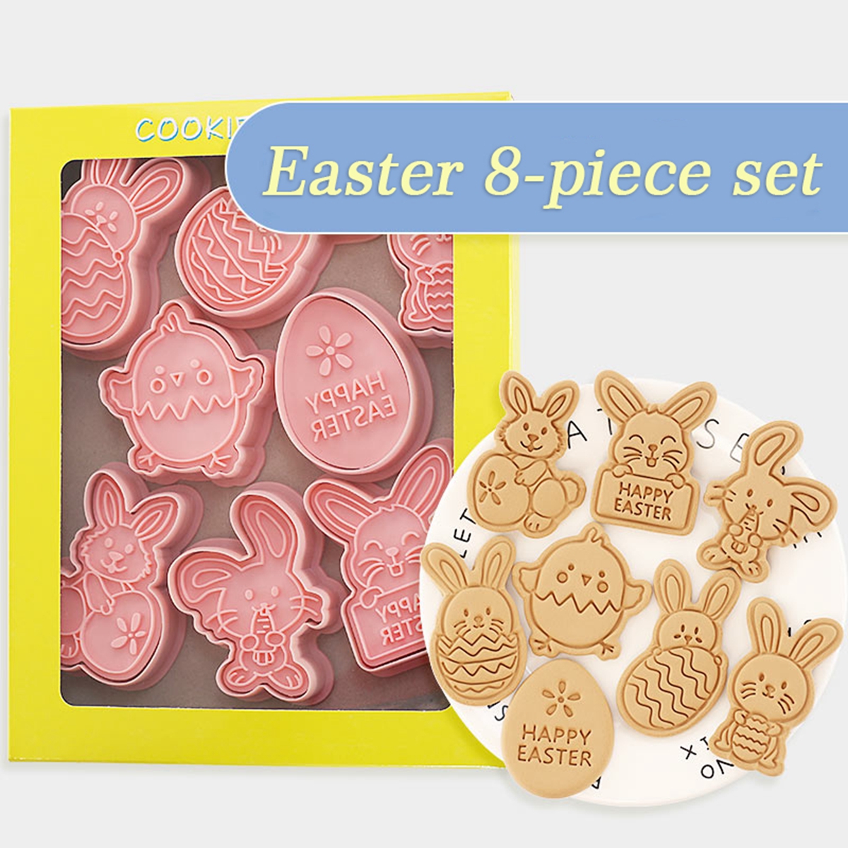 Ostern Kunststoff Cookie Cutter Kaninchen Ei Keks Cutter Glücklich Ostern Dekorationen Für Heimat Hase Ostern Partei Liefert freundlicher
