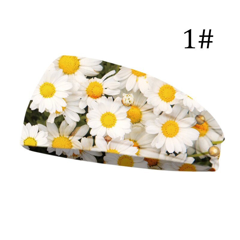Breite Baumwolle strecken Frauen Stirnbänder Blumen- Drucke Elastische Haar Bands Für Frauen Headwrap Turban Headwear Mädchen Hairbands: 1