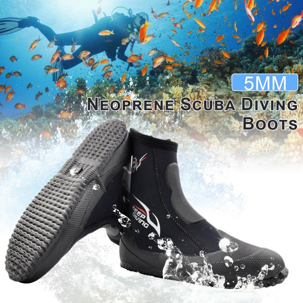 unisex 5MM Prämie Neopren Stiefel Wasser Schuhe Thermische Hohe Aufstieg für Wasser Sport Kuba Tauchen Schnorcheln Rafting Angeln Schuhe