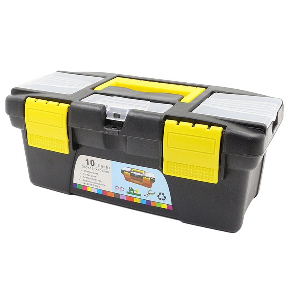 10 Inch Toolbox Hardware Tool Storage Box ABS Plastic Tool box Multifunctional Instrument Parts Sorting