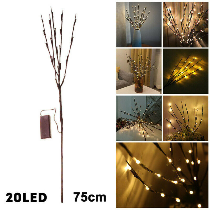 Nyeste led pil kunstige planter gren lampe blomsterlys 20 pærer hjemme julefest haveindretning