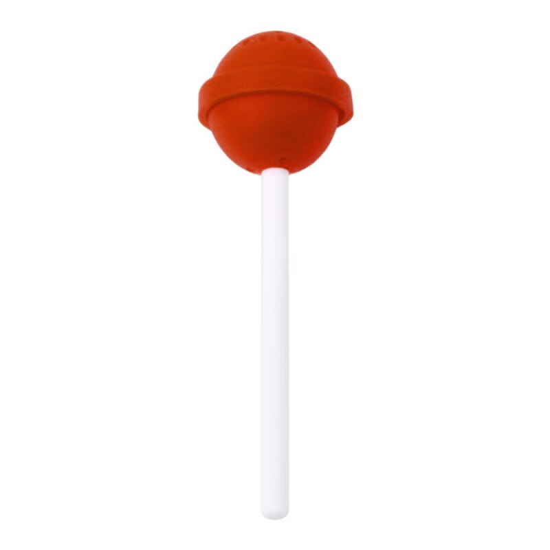 1pc sucette forme silicone doux thé infuseur bonbons sucette feuilles mobiles tasse crépine tasse plus raide pour thé et café: red