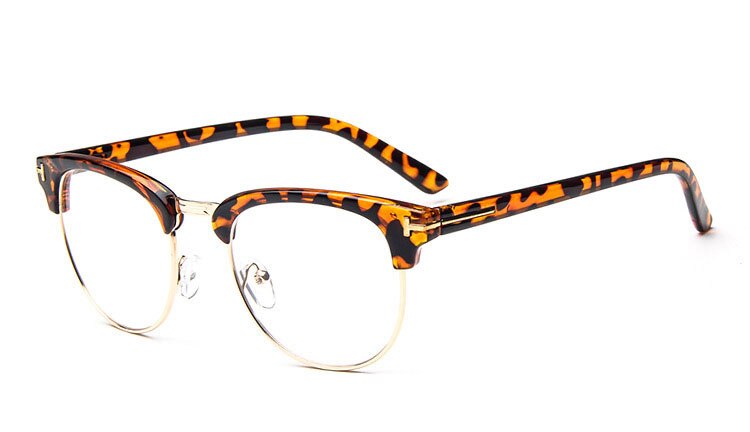 Monture de lunettes en métal demi-cerclée pour hommes, lunettes optiques cool, monture de lunettes de vue pour hommes: 4