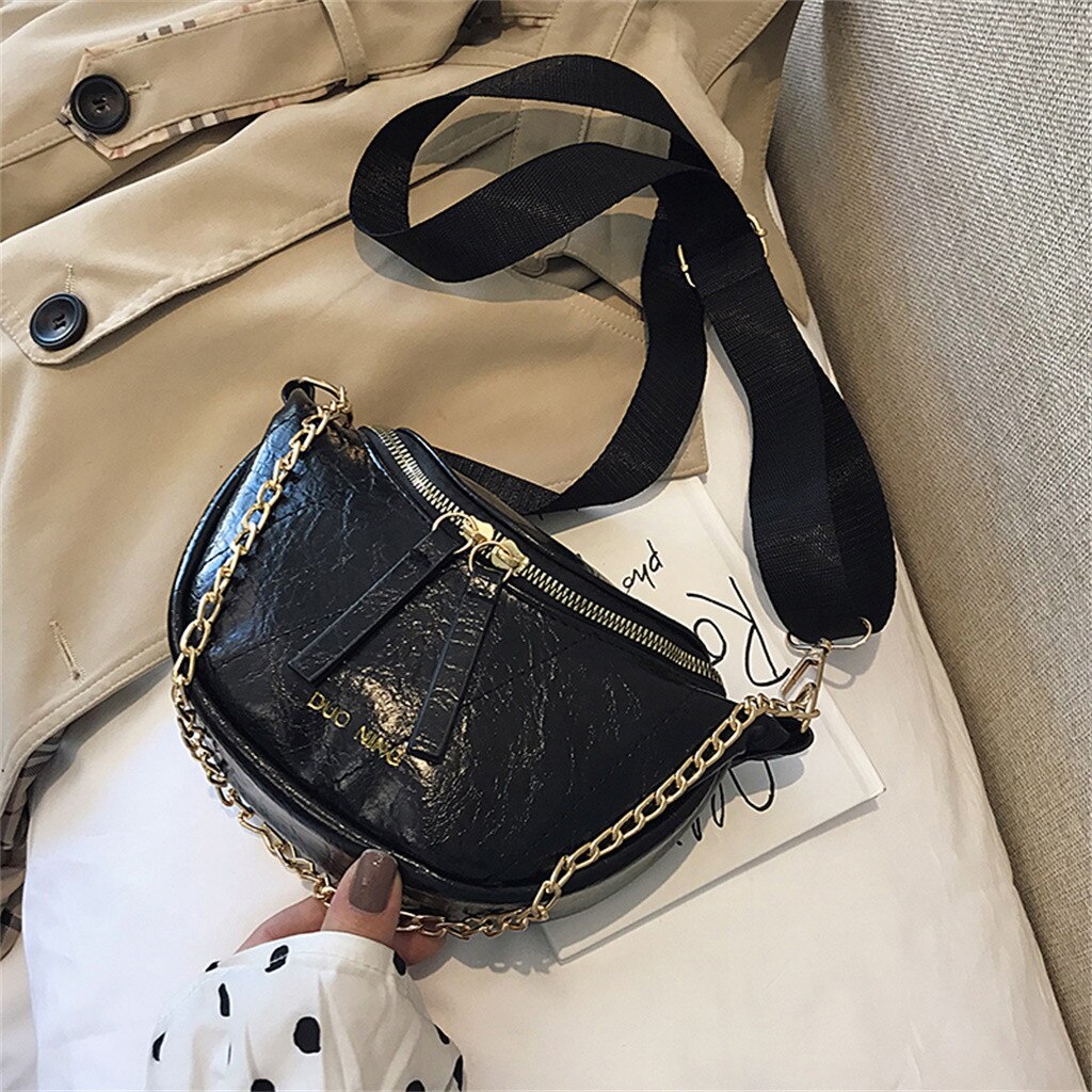 Frauen Taille Tasche Mädchen fanny Pack lässig Schulter Brust Tasche PU Leder Wasserdicht Kette Tasche Gewinde Weibliche Tasche Sack Banane bolsa