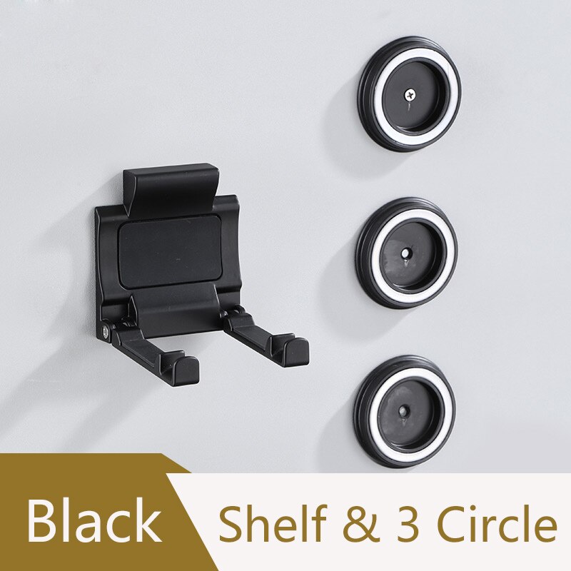 Antieke Föhn Houder Badkamer Planken Muurbevestiging Magazijnstelling Zwart Badkamer Plank Voor Dyson Supersonic Föhn Houder: Black  3 Circle