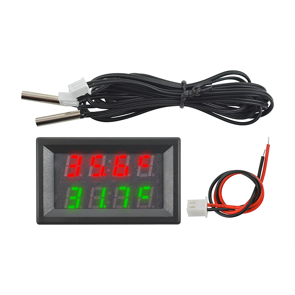 4-28V 3/4 Bit Precision LED Digital Temperature Controller thermostat Cooler Heater thermoregulator w/Dual NTC Waterproof Probe