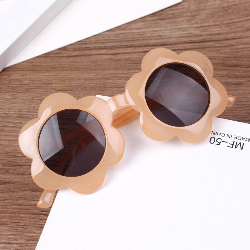 Vintage børn solbriller børn pink nuancer runde briller baby søde blomst solbriller drenge piger eyewear oculos