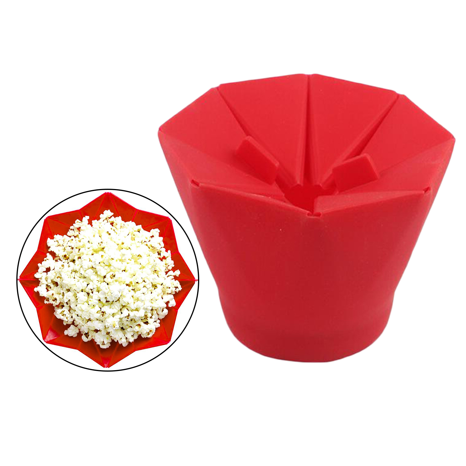 Silicone Microwave Popcorn Maker Folding Bowl Popcorn Bucket Kitchen Cooking Accessory Red Popcorn Bucket Bowl Maker