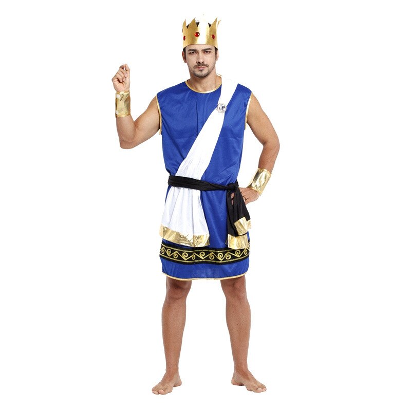 Fantasia Oude Griekse mythologie De koning van goden Zeus Cosplay Mannen Halloween Koning Kostuums Carnaval Kerst Maskerade jurk