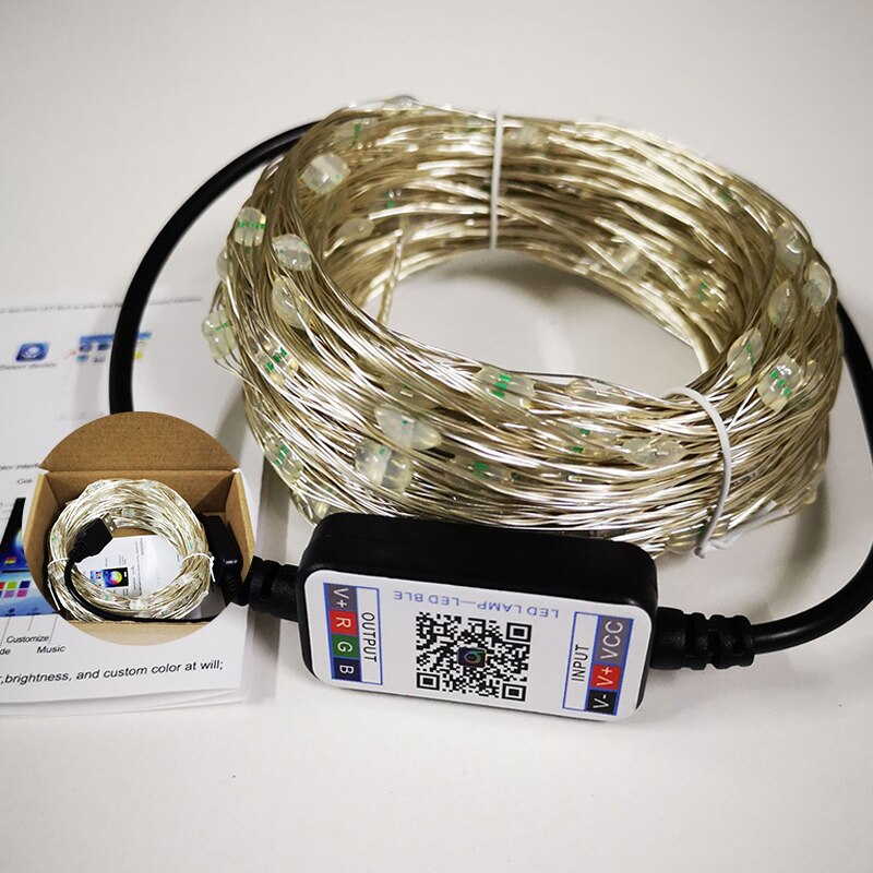Guirnalda de luces Led con función de memoria, tira de luces con Bluetooth, Control por aplicación, música sincronizada, decoración de de Navidad, 2-30m