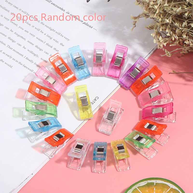 20pcs Plastic Edging Clip Plastic Small Clip Sewing Positioning Clip Sewing Tool Accessory DIY Crafts Mixed Color