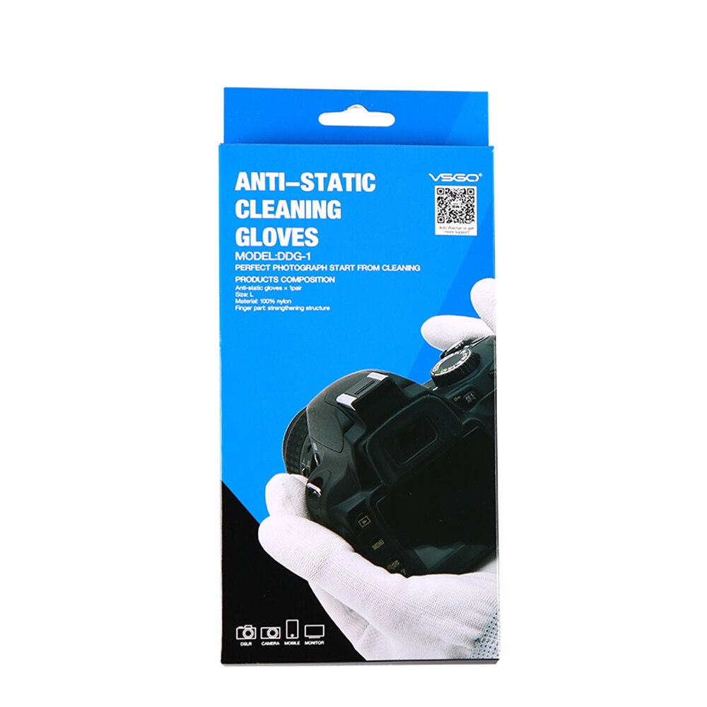 Vsgo Anti-Statische Schoonmaak Handschoenen (Wit) DDG-1 Nylon Polyurethaan Coating 1 Paar Voor Camera,Computer Schoonmaken