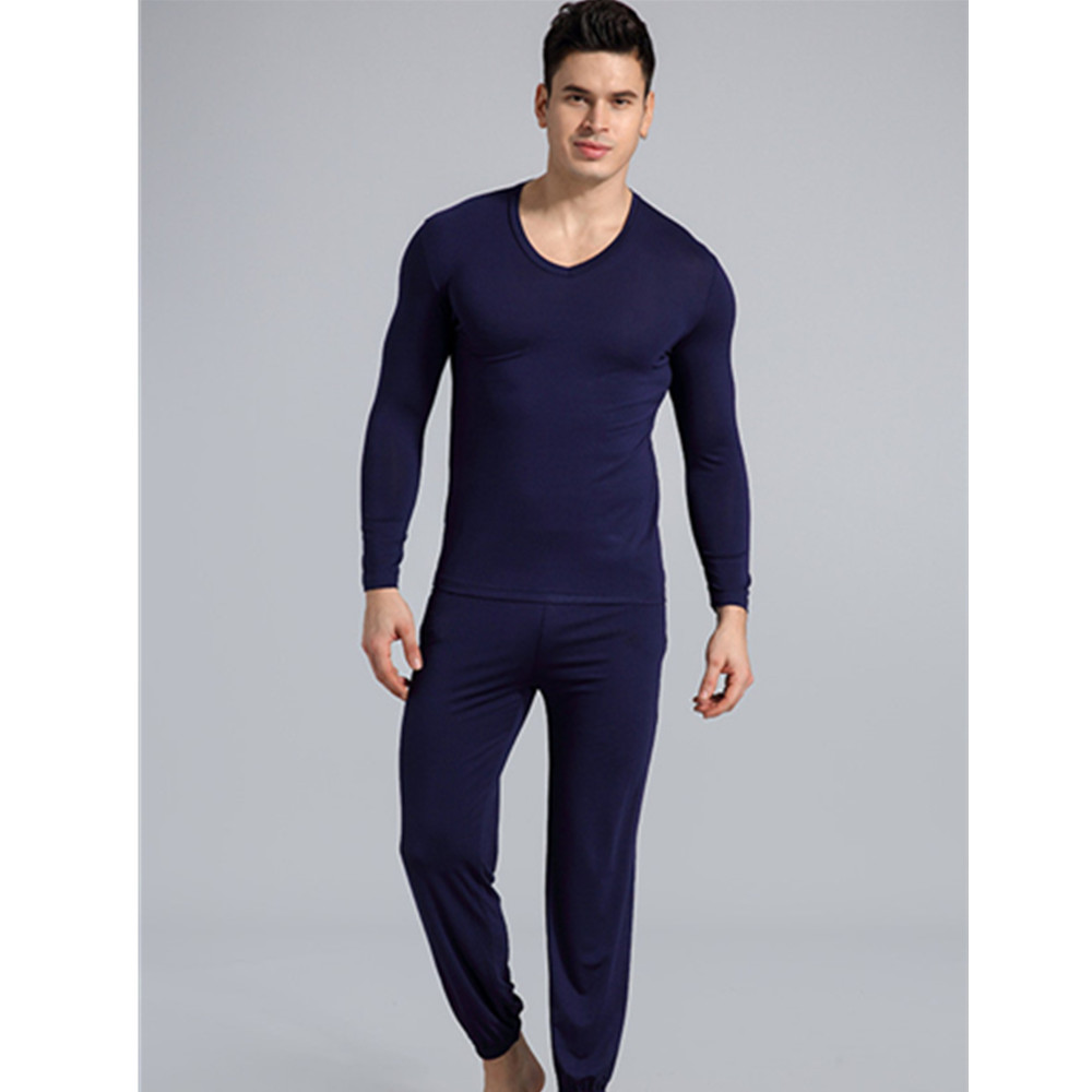 Fdfklak vår höst herr pyjamas herr nattkläder nattkläder plus size l-xxl modal pijamas 2 stycken sovset