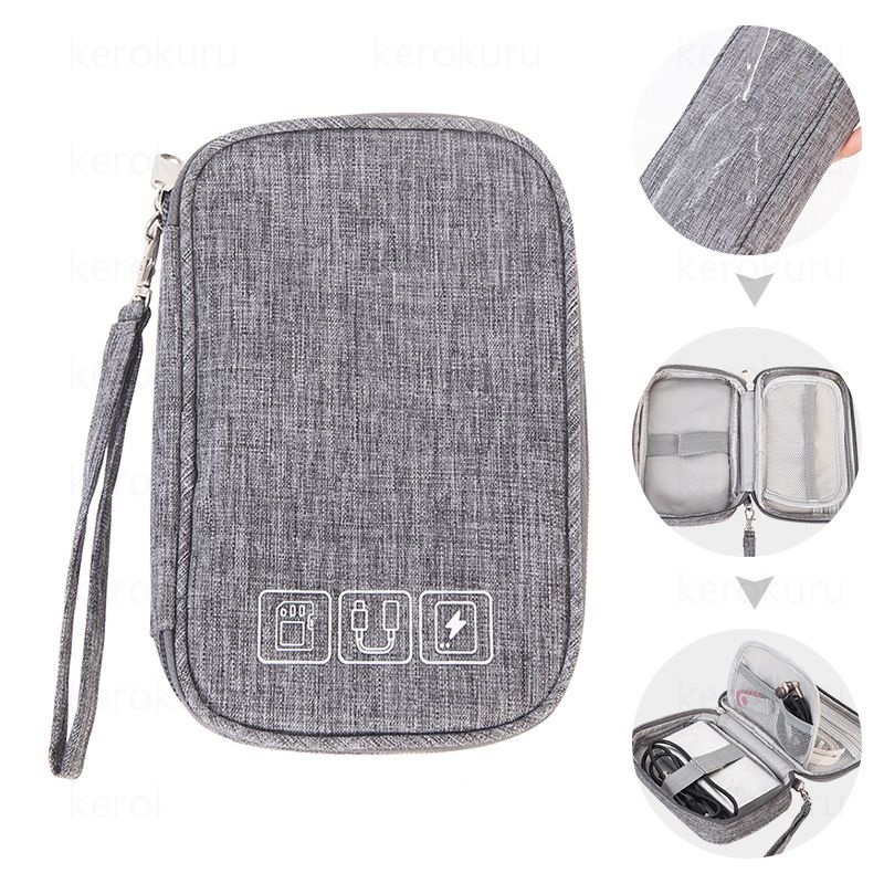 Kabel digitale Aufbewahrung tasche wasserdichte Aufbewahrung tasche für kabel gebundene Kopfhörer USB-Kabel Handys Ladegerät digitale Zubehör tasche: Blue