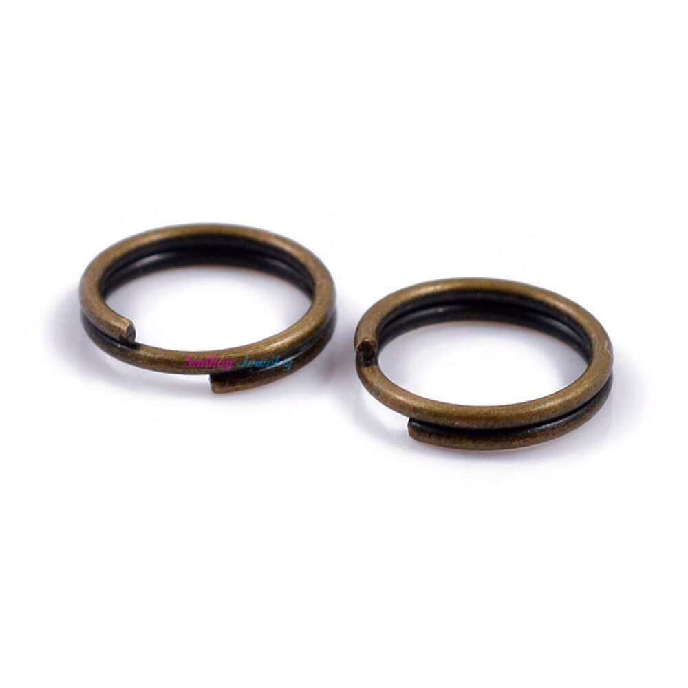 200pcs 6mm 8mm 10mm Open Double Rings Split Rings Loops Double Jump Rings For DIY Jewelry Making: antique bronze / 8mm