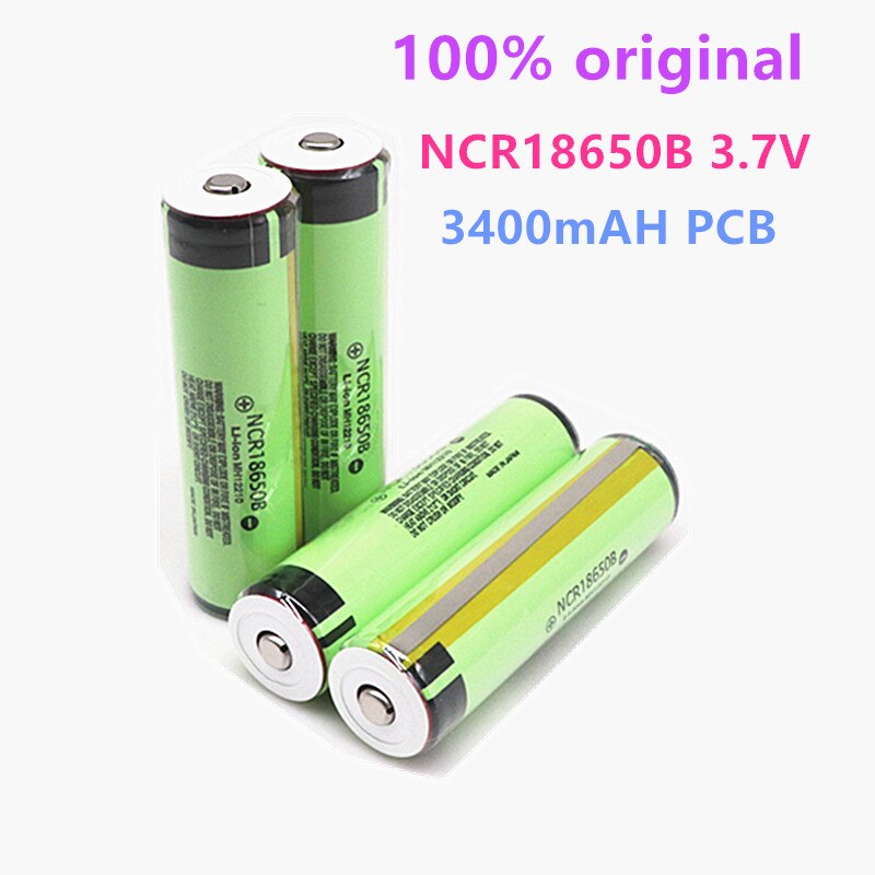 100% Original ForPanasonic NCR18650B 3400mAh 18650 battery 3.7v Li-ion Rechargeable battery PCB Protected+Free Shopping