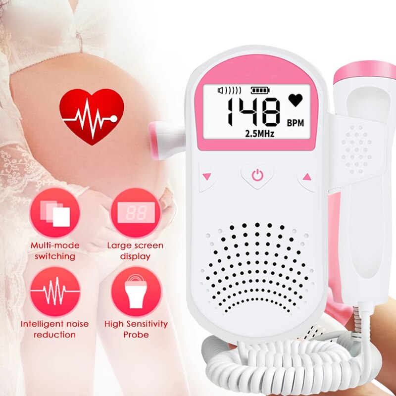 Foetale Doppler Prenatale Sonar Doppler Baby Hartslag Detector Heartbeat Monitor Huishoudelijke Zwangere Vrouwen Handheld