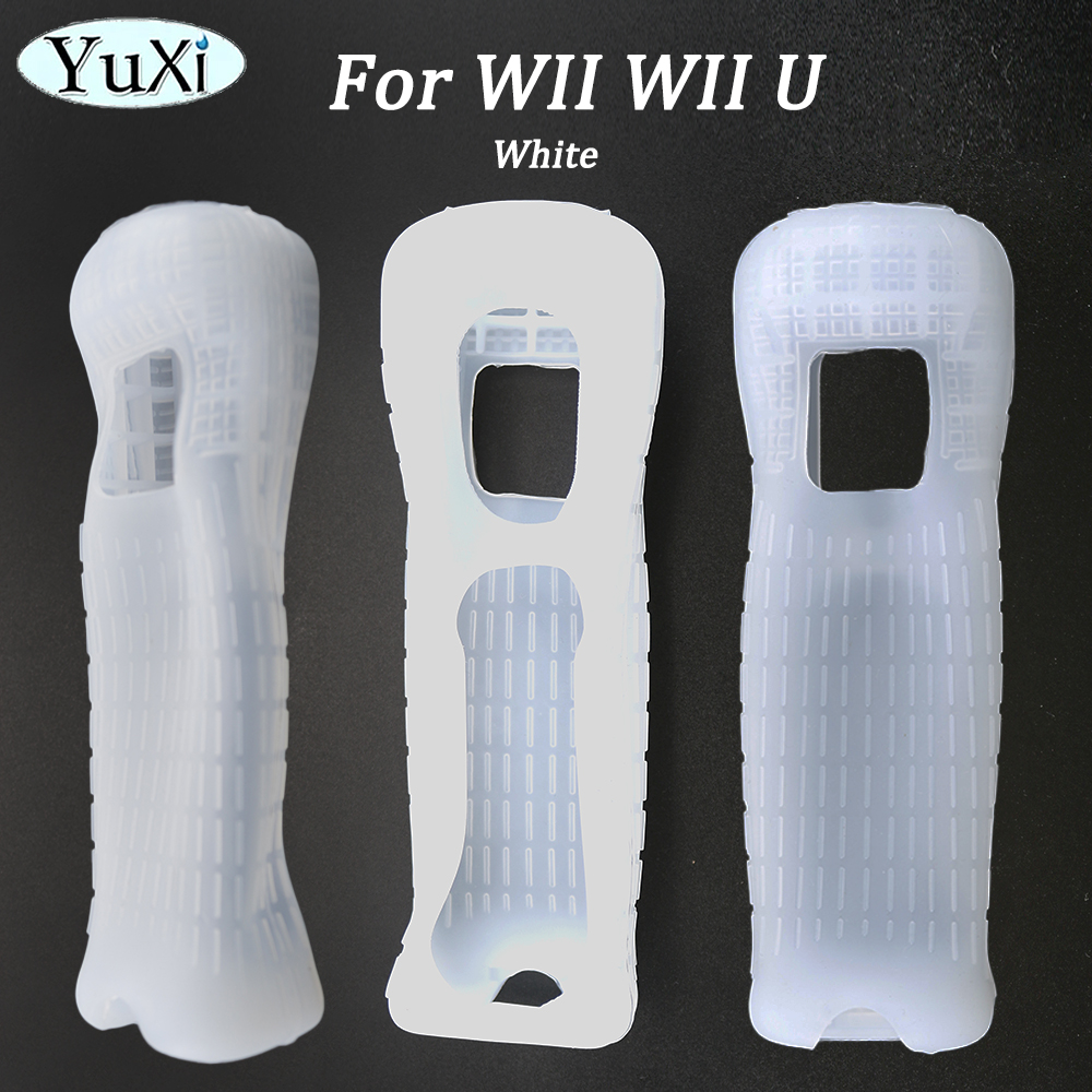 1 impostato custodia protettiva in silicone custodia per porta posteriore batteria kit cinturino da polso per parte telecomando WII Wii U: Cielo Blu