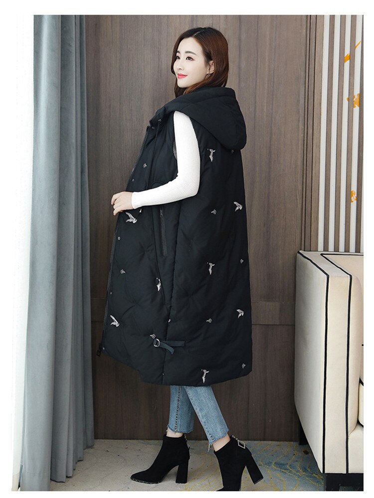 Veste sans manches femmes surdimensionné noir gilet vers le bas manteau femme 5XL grande taille vêtements pour femmes longs gilets hiver