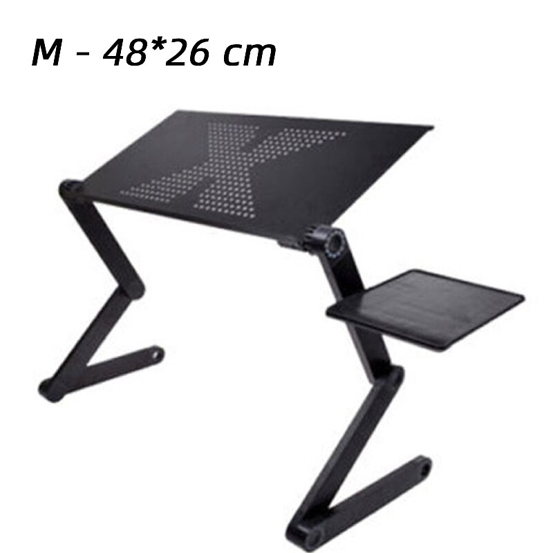 Aluminum Alloy Adjustable Laptop Table ,Portable Folding Computer Desk With Mouse Pad&Vented Fan: L-mouse stand