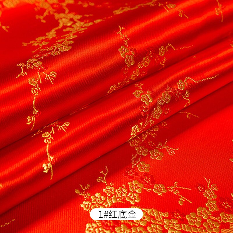 Retro jacquard pattern brocade cloth satin fabric jacquard pattern flower cloth and seam uniform cheongsam DIY