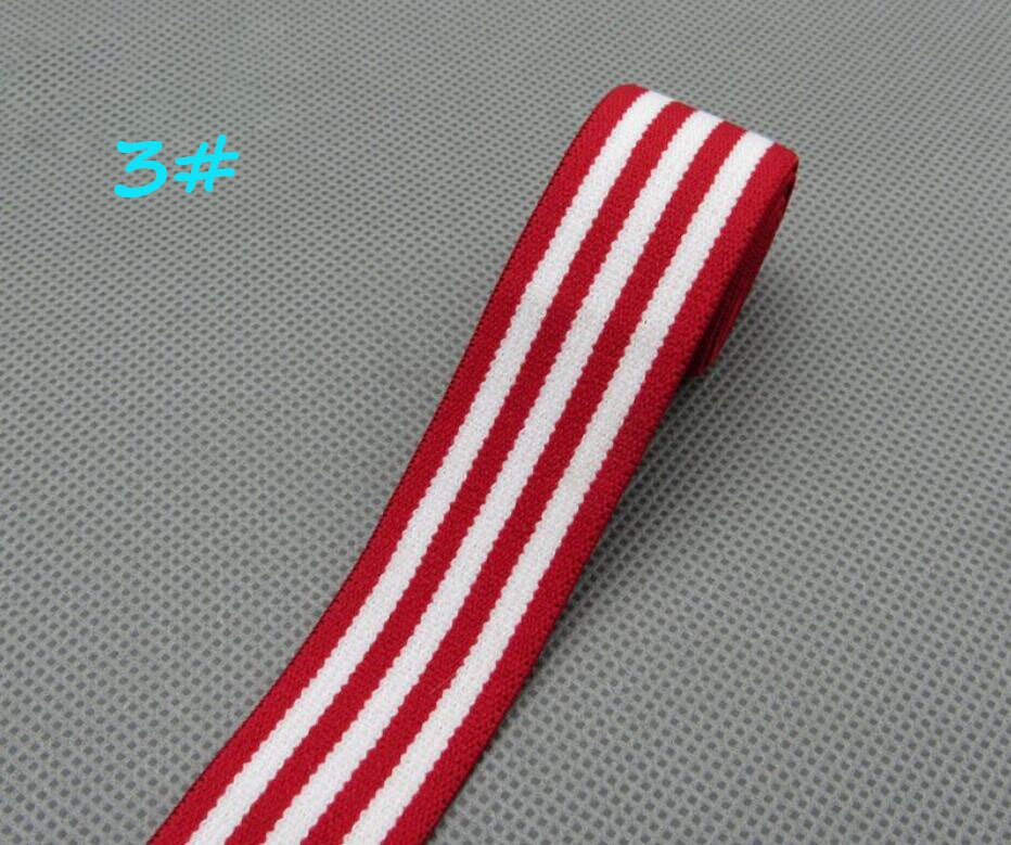 Babymanchet met 25mm breedtes, tailleband naaimateriaal, kleurrijke zachte streep elastische band, felle kleur streep elastische band  s0621l: No3