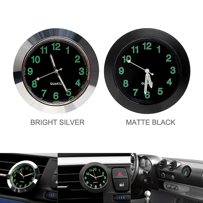 Reloj analógico de cuarzo para salpicadero de coche luminoso, minipanel de ventilación de aire con temporizador