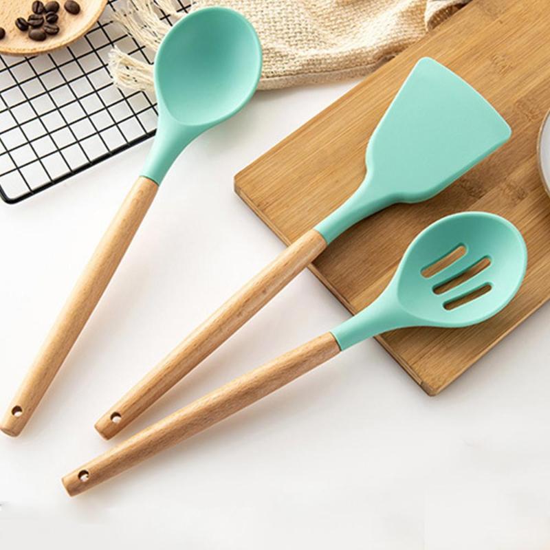 12PCS Silicone Kitchenware Cooking Utensils Set Heat Resistant Kitchen Non-Stick Cooking Utensils Baking Tools With Storage Box