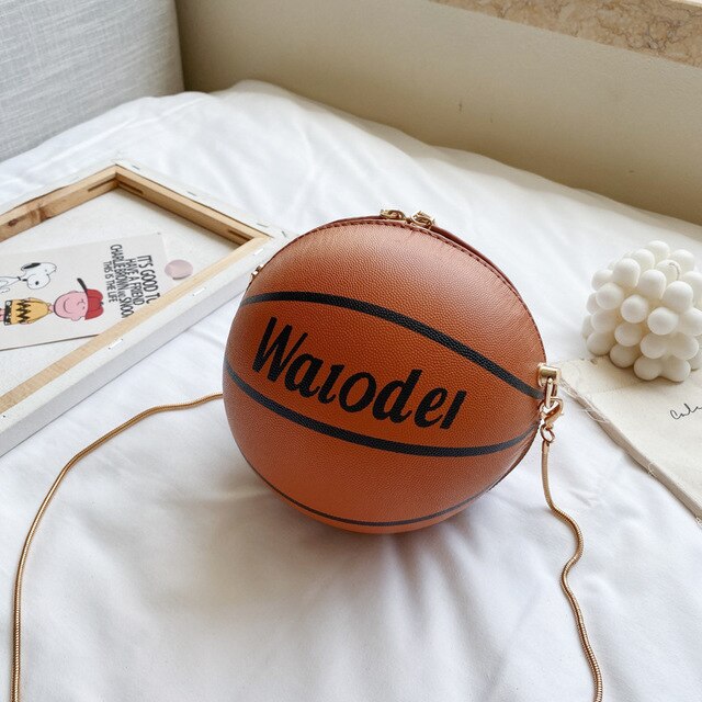 Cool Basketbal Zak Reizen Diagonaal Kleine Schoudertas Koreaanse Versie Van Leuke Wilde Hip-Hop Jongens En Meisjes: large brown