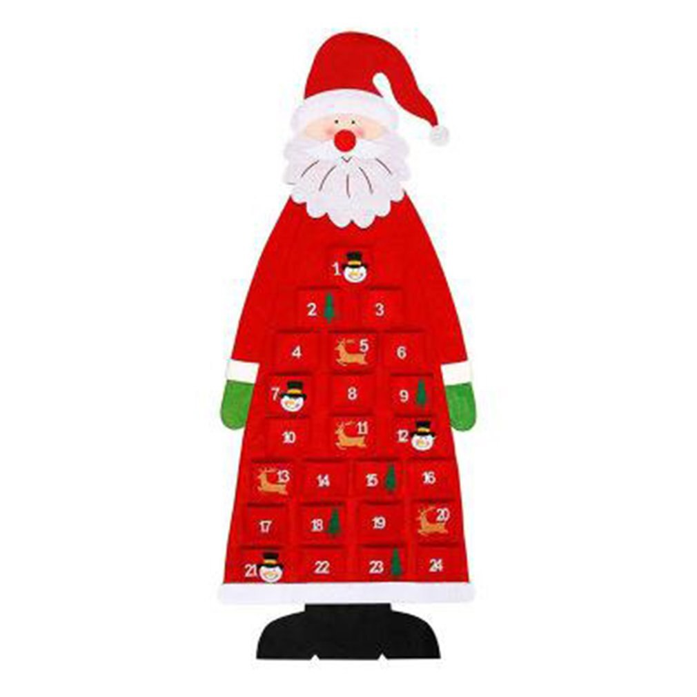 Christmas Felt Calendar Felt Decorative Pendant Products Amusing Christmas Countdown Calendar: red