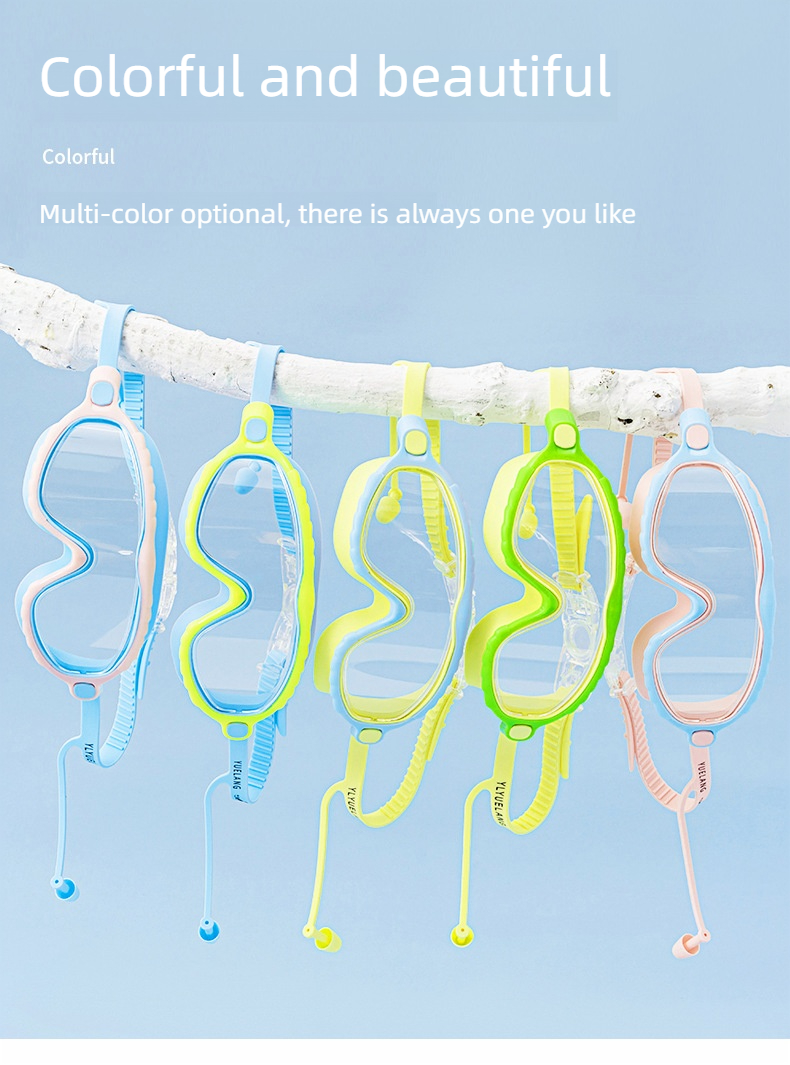 Kids Swimming Goggles for Boys & Girls (3-15 Years) - Big Frame HD View, Anti-Fog, No-Leak, Comfortable Silicone Swim Goggles