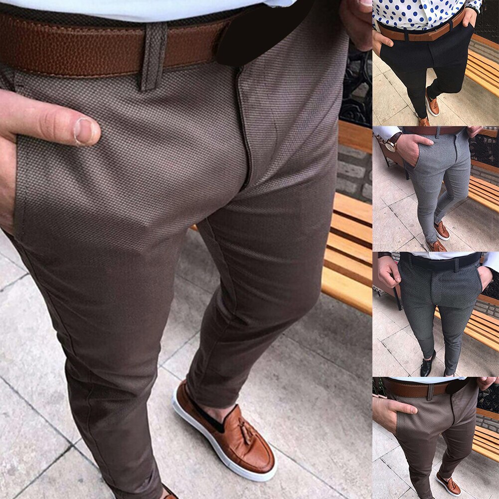 Mannen Sweatshirts Jogging Broek Mannen Casual Broek Mannen Effen Kleur Mid Taille Zakken Katoen Elastische Potlood Broek Lange Broek