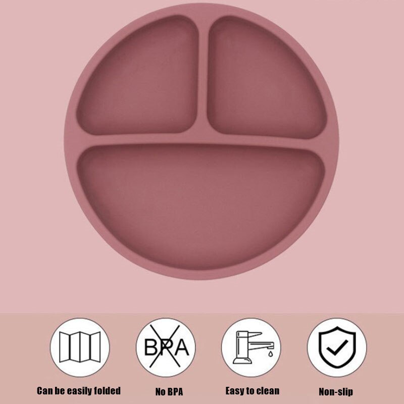 Baby Safe Siliconen Eetkamer Plaat Solid Leuke Cartoon Kinderen Gerechten Zuig Waggel Training Servies Kids Feeding Bowls