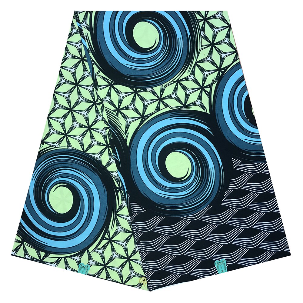 Tecido de cera real nigeriano para as mulheres ancara cera 100% algodão impressão tecidos de cera pagne 6 jardas vestido africano: color2