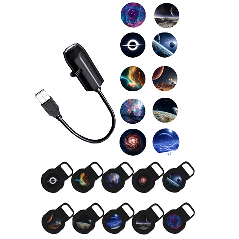 【AN】【NH】LED Galaxy Projection Light 1 Light+10 Pictures Change, LED Galaxy Projector, Starry Sky Lighting Night Light: Default Title